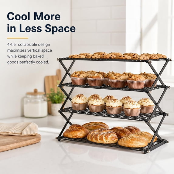 4-Tier Collapsible Rack, Adjustable 2/3/4-Tier Stackable Wire Drying ...