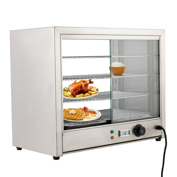 4-Tier Commercial Food Warmer Display Case Countertop Pie Pizza Cabinet 800W