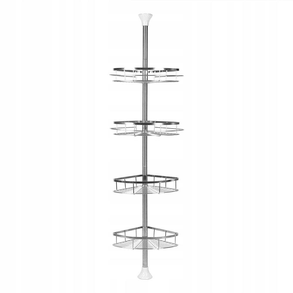 4Tier Corner Metal Shower Caddy Bathroom Shower Shelf Rack with Hook