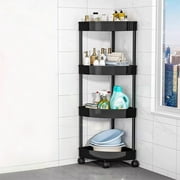 4-Tier Corner Shelf Organizer, Minimalist Style, Space Saving, Water Resistant, Freestanding, Bathroom Toiletries Storage