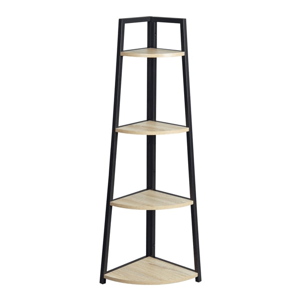 4Tier Corner Shelf, Triangular Shelf for Cubicle Bookshelf for Living