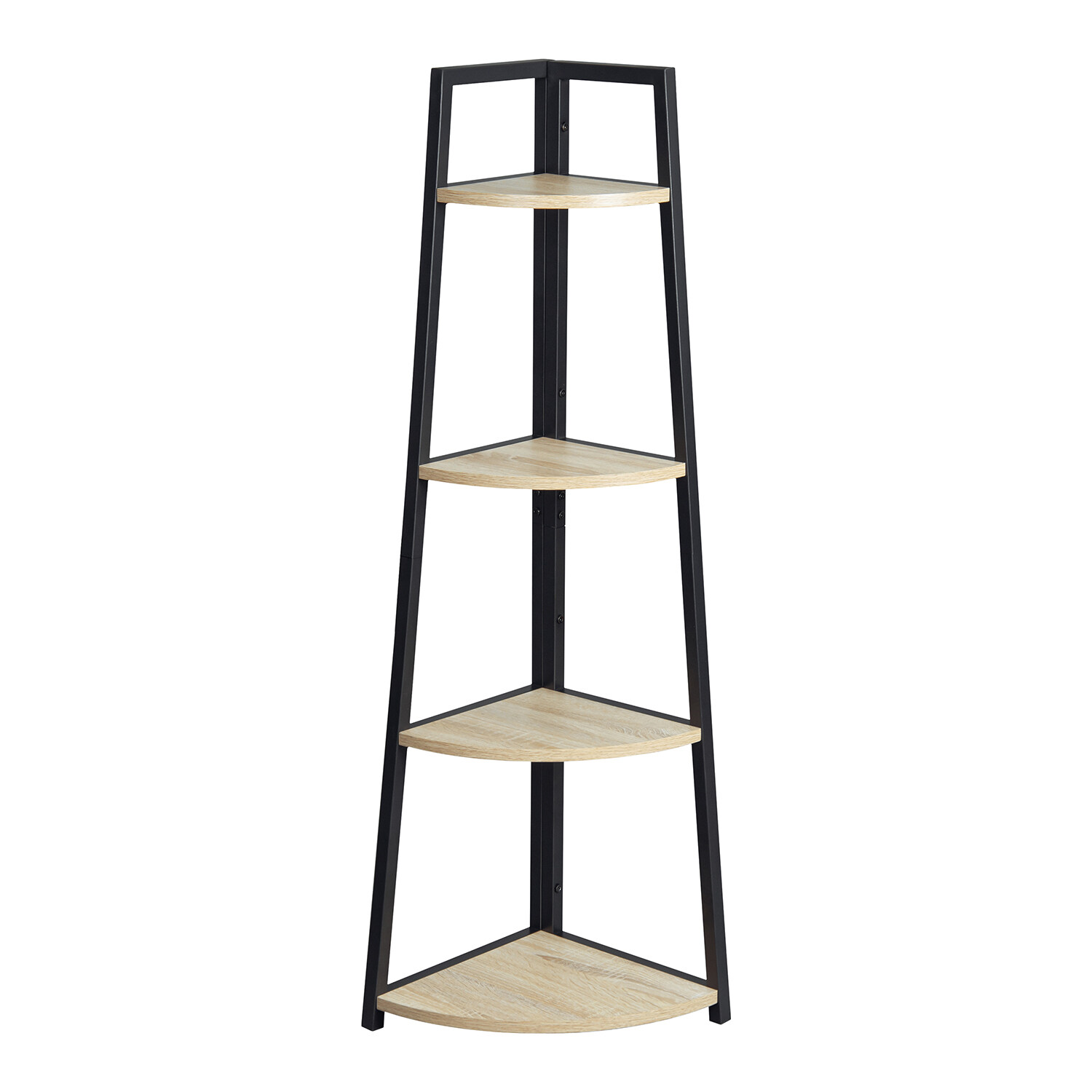 4Tier Corner Shelf, Triangular Shelf for Cubicle Bookshelf for Living