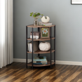 4Tier Corner Shelf,Vintage Narrow Bookcase,Small SpaceSaving Open