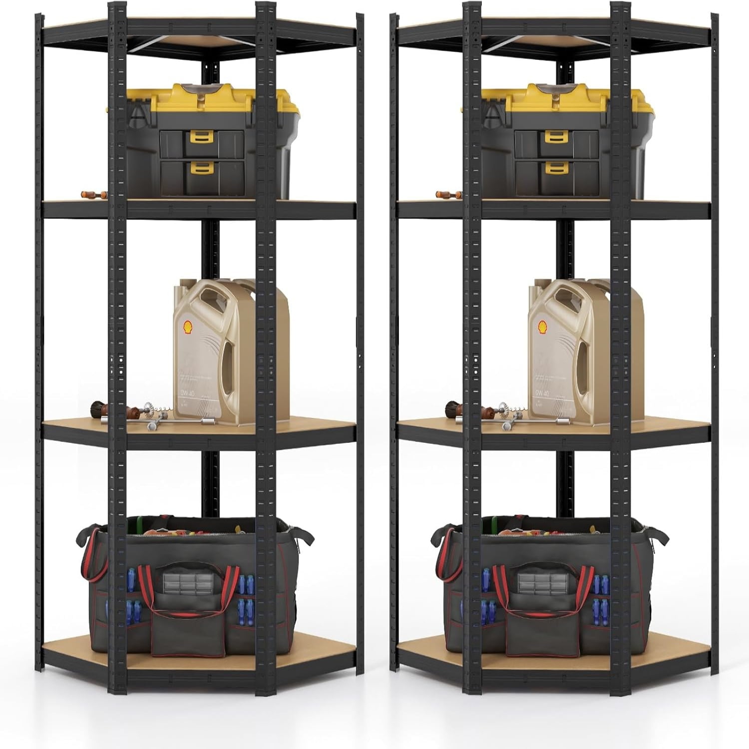 4Tier Corner Shelving Unit Adjustable Garage Storage Utility Rack Load