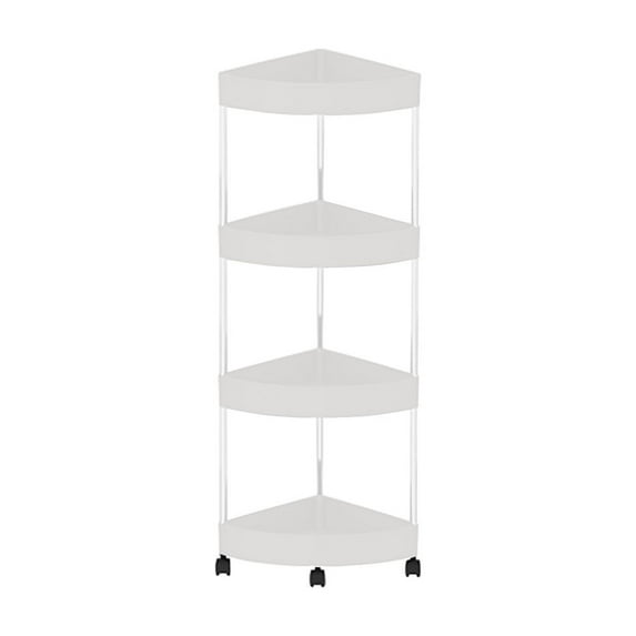 4 Tier Corner Shower Caddy, Plastic Shower Organizer for Bathroom, Bathtub, Shower Pan, Bathroom Accessories Shower Caddies with Rollers