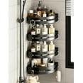 thumbnail image 1 of 4-Tier Corner Shower Shelf No Drilling, Adhesive Mounted Bathroom Corner Shelf Organizer , Sturdy PP Material, Holds up to 24lbs, Quick-Dry Design, Removable & Reusable for Shower Bathroom - Black, 1 of 8