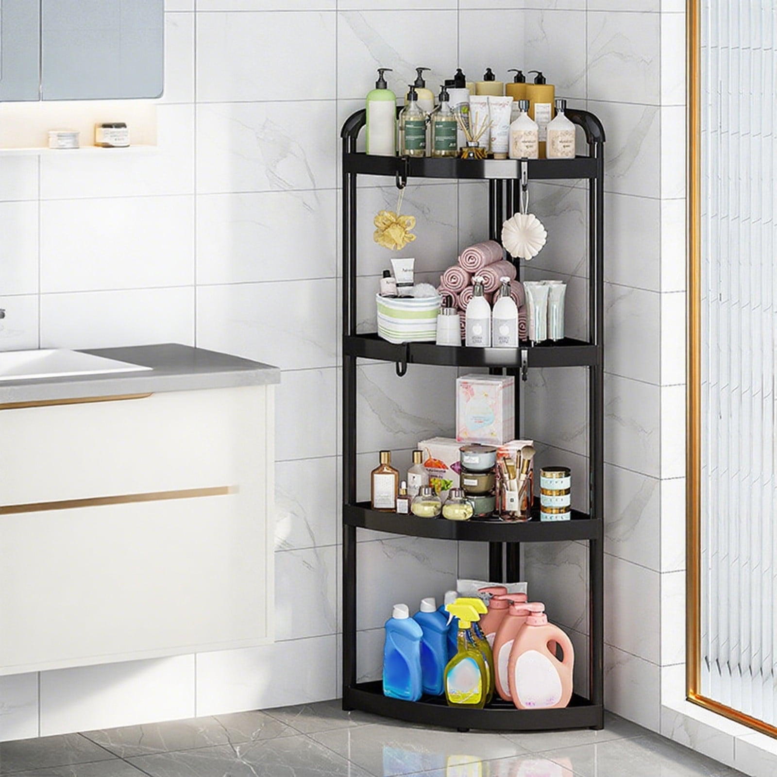 4-Tier Corner Shower Shelf Organizer, 36.2 x 16.9 x 12.2 Inches ...