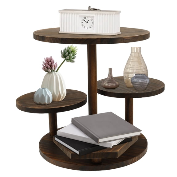 4 Tier Cupcake Stand Wooden Cupcake Tower Elegant Tiered Desert Tray Afternoon Tea Stand for Birthday Wedding Party