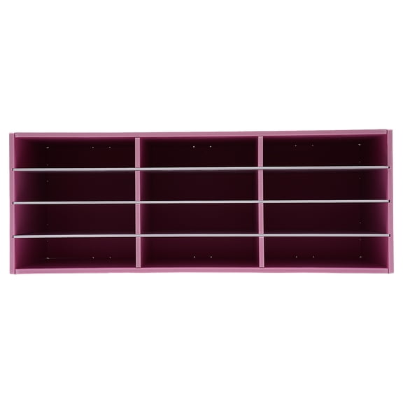 4-Tier Desktop File Organizer, Pink PVC Material, Freestanding Literature Organizer with 12 Slots, Perfect for Office, Home, or School Desk Organization