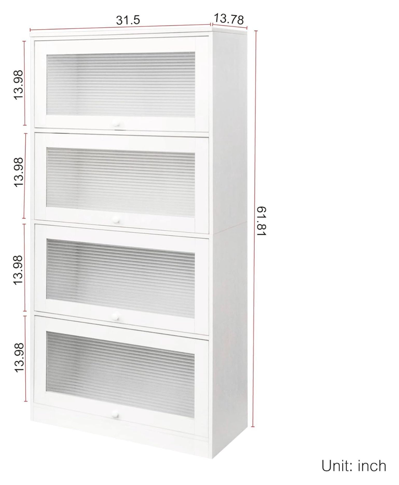 4-Tier Display Case Bookcase with -Up Doors,Bookshelf Storage Cabinet Organizer,Modern Bookcase ...