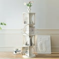 thumbnail image 1 of 4 Tier Display Shelf,Floor Standing Organizer, 360??Rotation Holds Books and Displays for Living Room and Bedroom, 1 of 7
