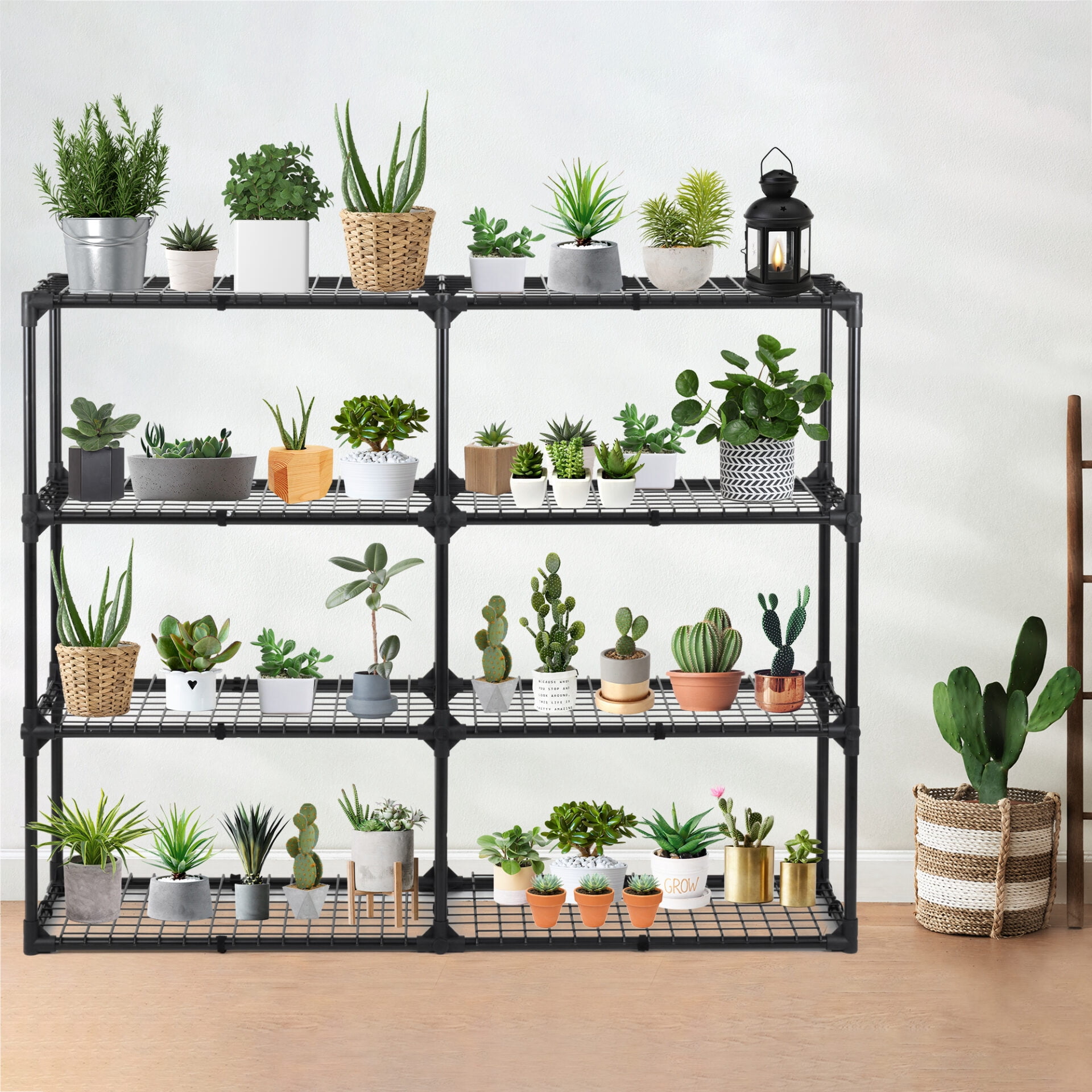4 Tier Double Row Adjustable Storage Shelving Unit, Each Tier 220LBS ...
