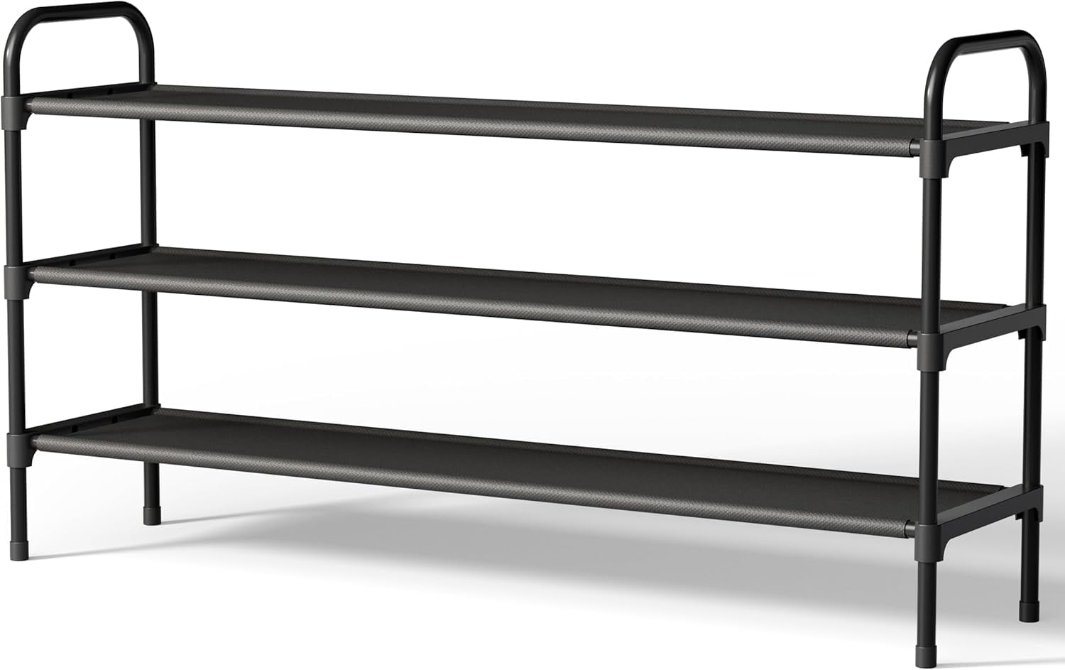 4-Tier Double Row Shoe Rack - Heavy Duty Metal Shoe Organizer for 16-24 ...