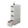 thumbnail image 1 of 4-Tier Drawer Plastic Storage Cart with Wheels, Rolling Storage Containers with Drawers, Plastic Drawer Organizer Cart on Wheels, Narrow Cabinet Organizer Unit for Bedroom/Bathroom, A663, 1 of 11