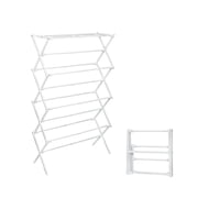 4-Tier Extendable Clothes Drying Rack, 4ft High Foldable Drying Rack for Clothes, Portable Laundry Rack for Apartment Indoor/Outdoor, White
