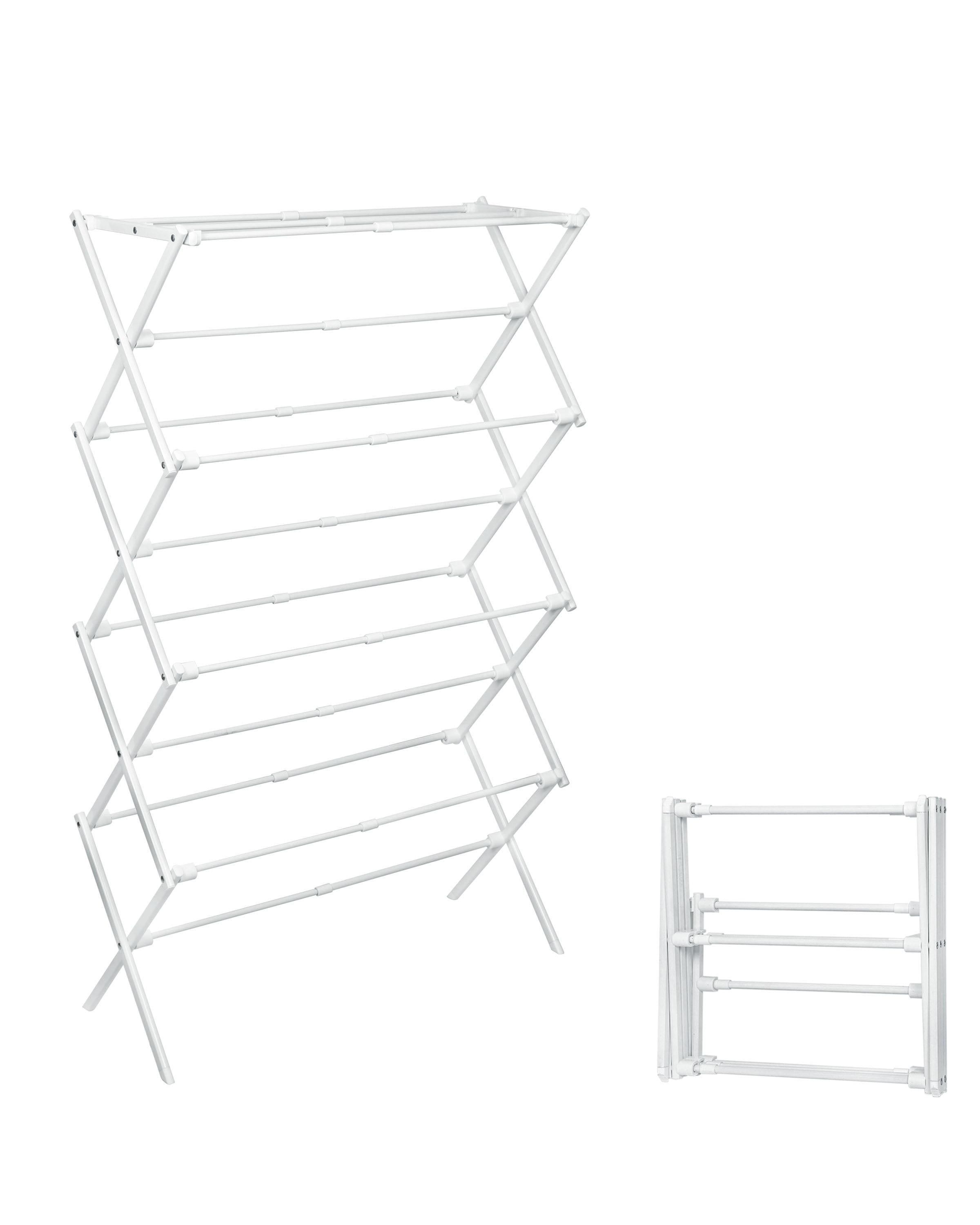 4-Tier Expandable Clothes Drying Rack, 4ft High Foldable Drying Rack ...