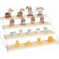 thumbnail image 1 of 4 Tier Figure Display Stand Acrylic Wood Display Stand Display Shelf Riser Model Stand with Dot Stickers for Crafts Showing Storage Display Collection 11.8x8.4x6.2, 1 of 9