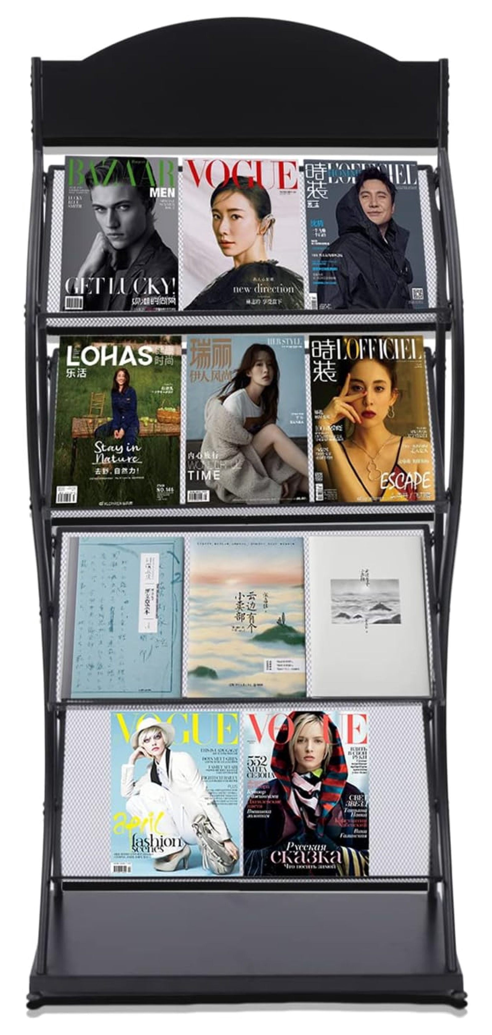 4 Tier Floor Stand Magazine Rack Libraries Books Plants Display ...