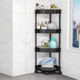 thumbnail image 1 of 4 Tier Floor Standing Corner Shower Caddy Organizer Shelf, Multifunctional Storage Organizer with Plastic Shelf, for Kitchen,Bathroom,Living Room,Office, 1 of 6