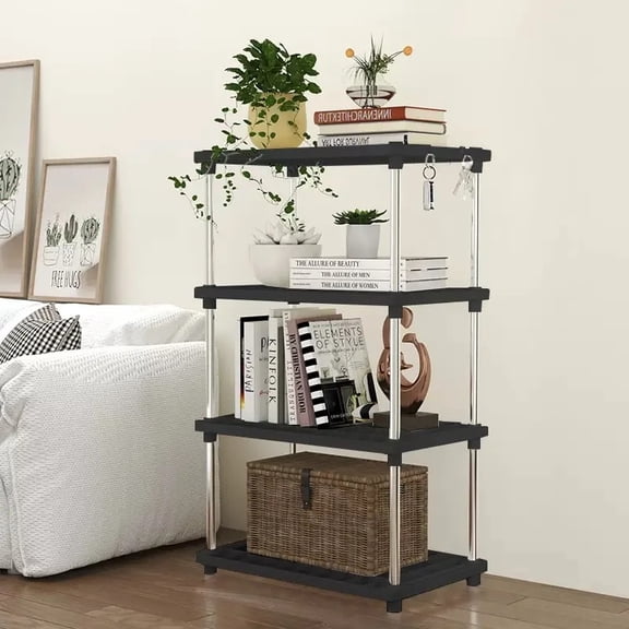 4-Tier Floor Standing Multifunctional Storage Rack Organizer For Kitchen Bathroom Bedroom Balcony Snack Plant Sundry Storage