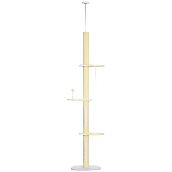 4-Tier Floor to Ceiling Cat Tree, Height Adjustable 87 -103 Inch