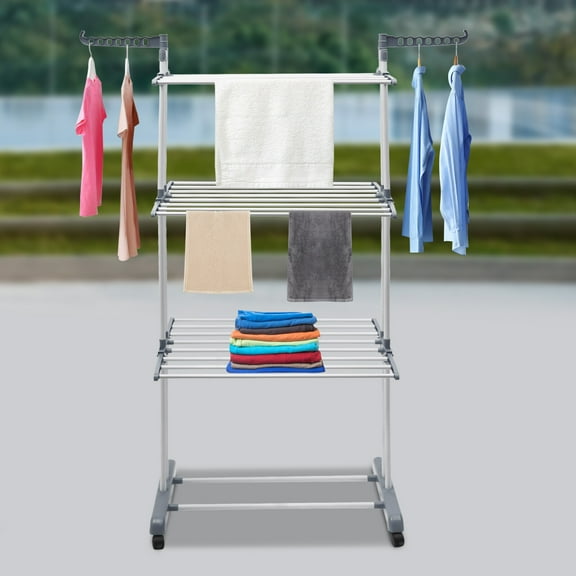 4-Tier Foldable Clothes Drying Rack Stand Airer Laundry Washing Drier Line Home