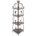 thumbnail image 1 of 4-Tier Foldable Iron Shelf Floor Toilet Bedroom Kitchen Storage Corner Shelf, 1 of 18