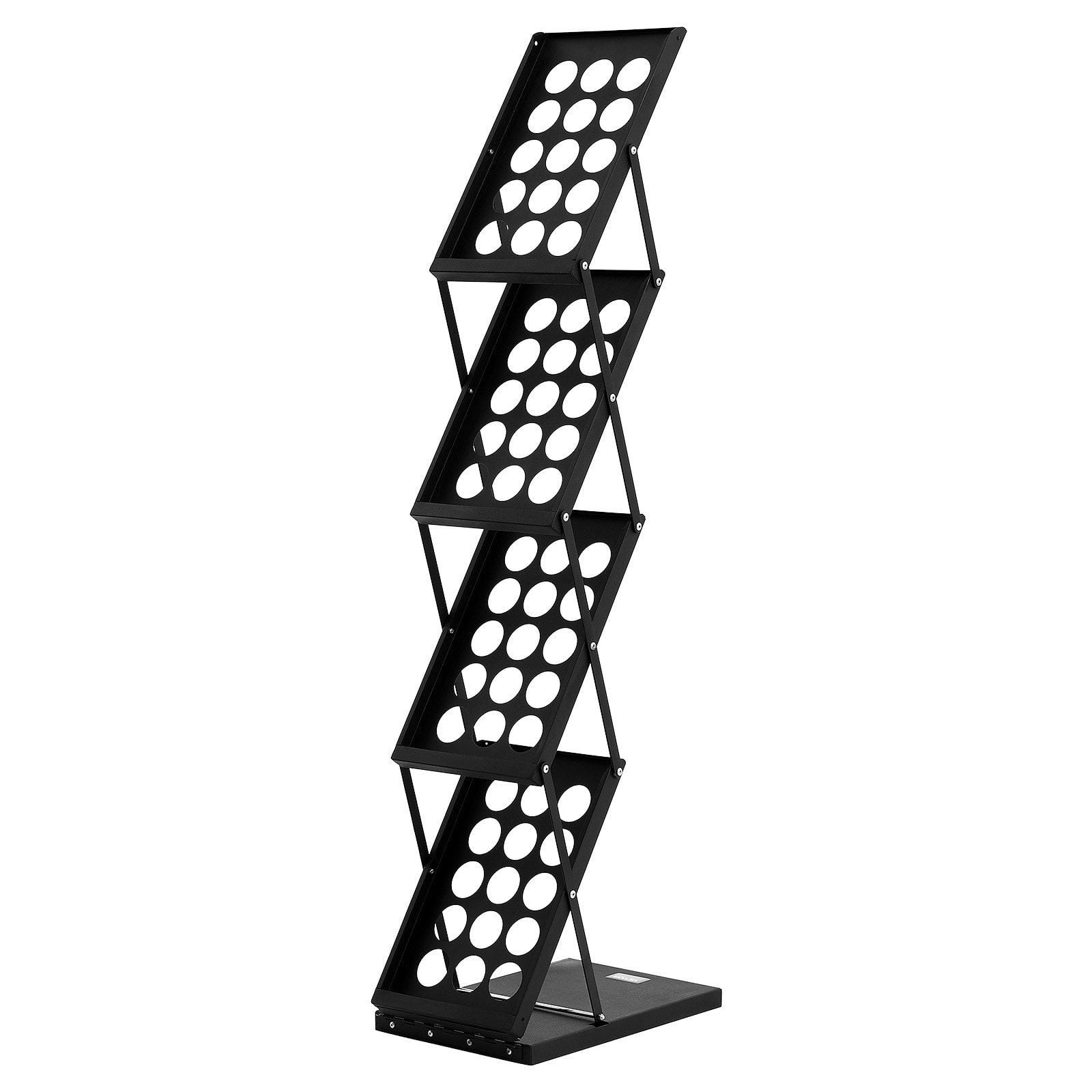 4Tier Foldable Magazine Rack, Portable Brochure Display Stand with 4