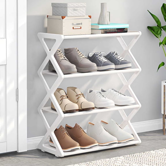 4-Tier Foldable Shoe Rack Dorm Rooms Boxed version Multifunctional Dust-proof Storage Rack for Entryways Hallways Bedrooms