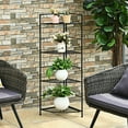 thumbnail image 1 of 4 Tier Folding Metal Shelf Plant Stand Storage Open Shelf Corner Display Rack, 1 of 5