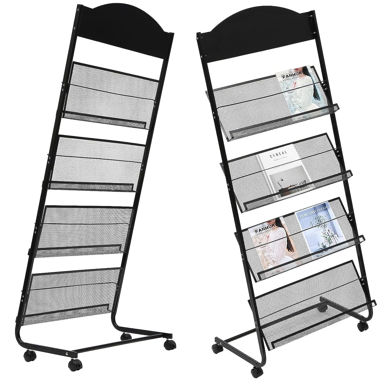 4 Tier FreeStanding Magazine Rack Floor Brochure Display Stand Holder