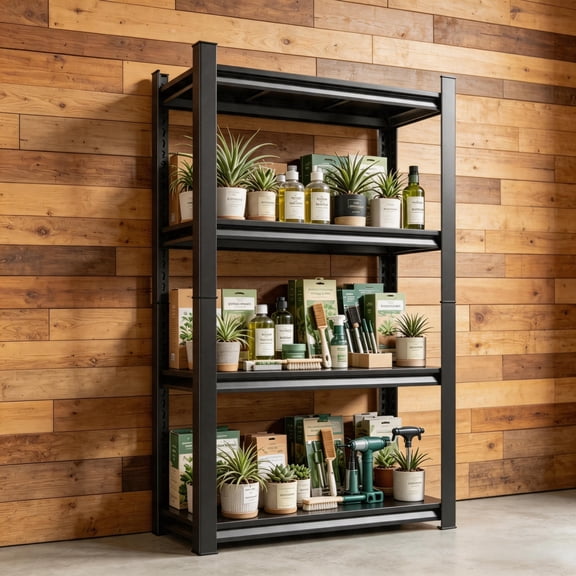 4-Tier FreeStanding Flower Pot Storage Rack, Metal Home Floral Rack, Heavy-Duty Rust-Proof Green Plant Stand, Adjustable Shelves, 2500lb, Thickened Panel, Easy Installation, Home Green Plant Storage