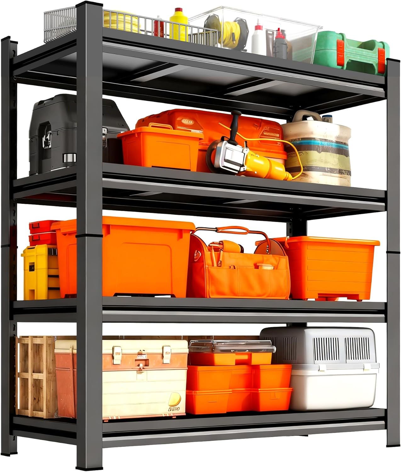 Walmart Basements 4-Tier Garage Metal Shelving, Heavy Duty Shelving Unit, Durable Scratch ...