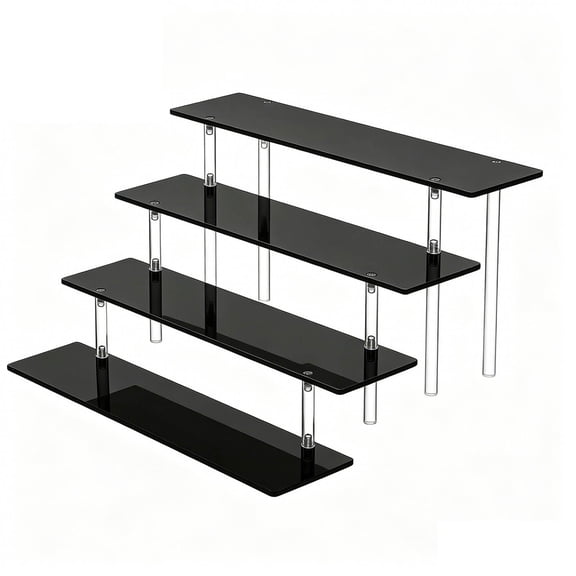 4-Tier Gradient Raised Display Stand Tiered Collectible Figure Organizer Space Saving Tabletop Shelf For Blind Boxes Mini Toys Cosmetics Perfume Desktop Exhibition Storage Rack