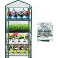 thumbnail image 1 of 4-Tier Greenhouse Replacement Cover Clear PVC Greenhouse Replacement Cover with Roll-Up Zipper Door - 27" L x 19" W x 61" H (Cover Only), 1 of 6