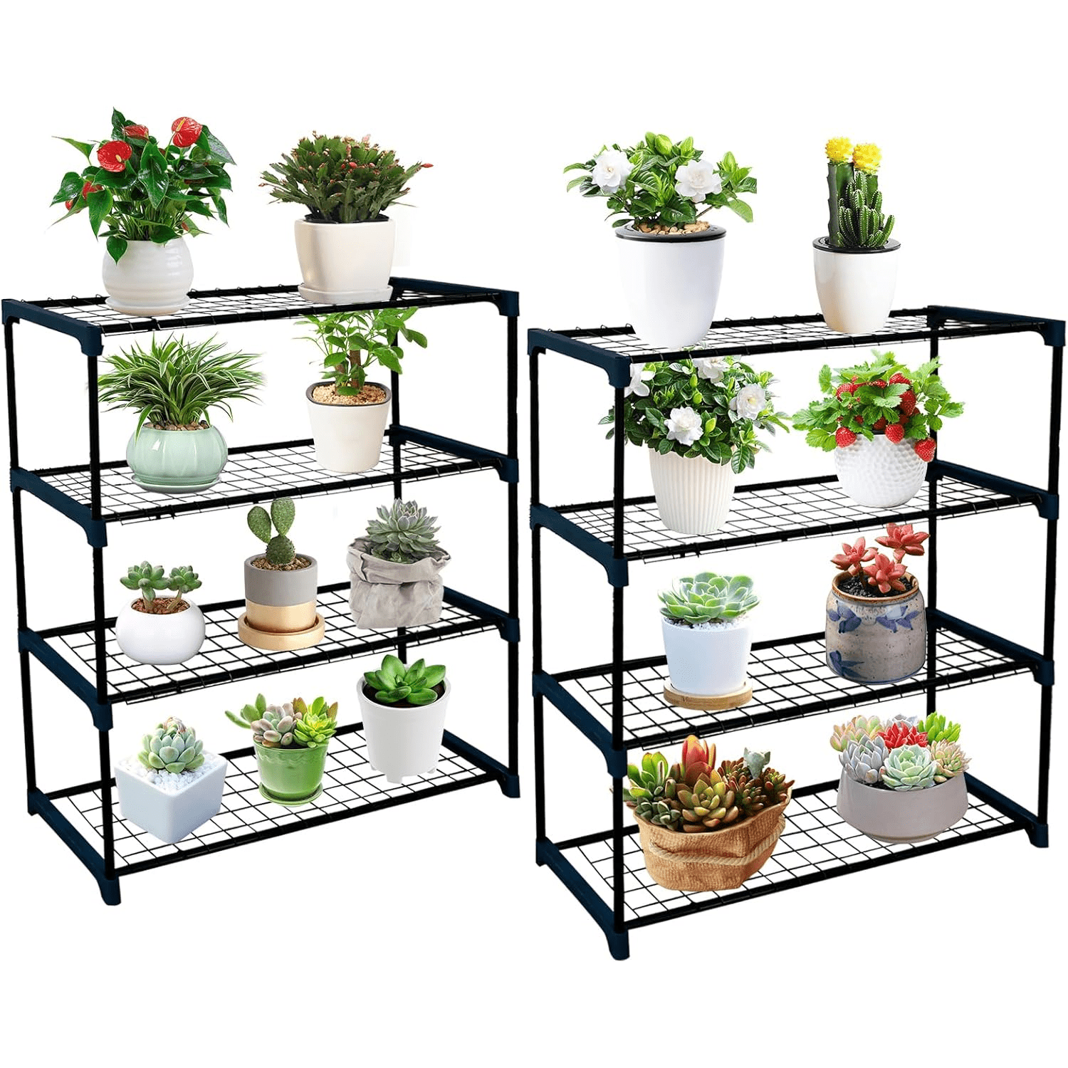 4 Tier Greenhouse Shelving Staging, Outdoor / Indoor Plant Shelves with ...