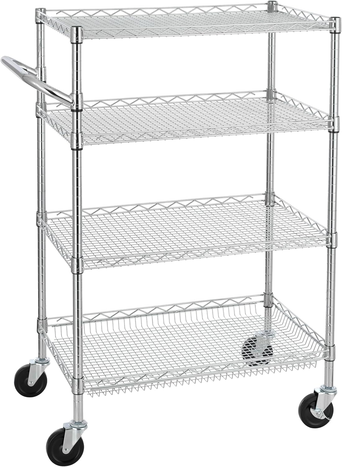 4 Tier Heavy Duty Commercial Grade Movable Space-Saving Rack Cart ...