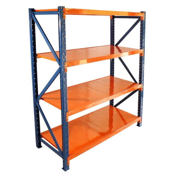 4-Tier Heavy Duty Garage Shelving, 4400 LBS Load Capacity, Adjustable Metal Storage Shelves, Industrial Utility Racks for Warehouse, Store, Gym and Tool Organization