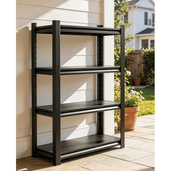 4 Tier Heavy Duty Metal Plant Shelf,Corner Flower Pot Stand for Large Plants,Space Saving Organizer Rack for Home Garden Balcony and Laundry Room,14"D x 20"W x 44"H