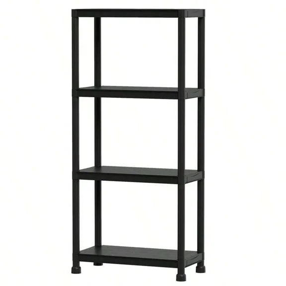 4-Tier Heavy-Duty Plastic Storage Shelves Freestanding Garage Shelving Unit-XY107762
