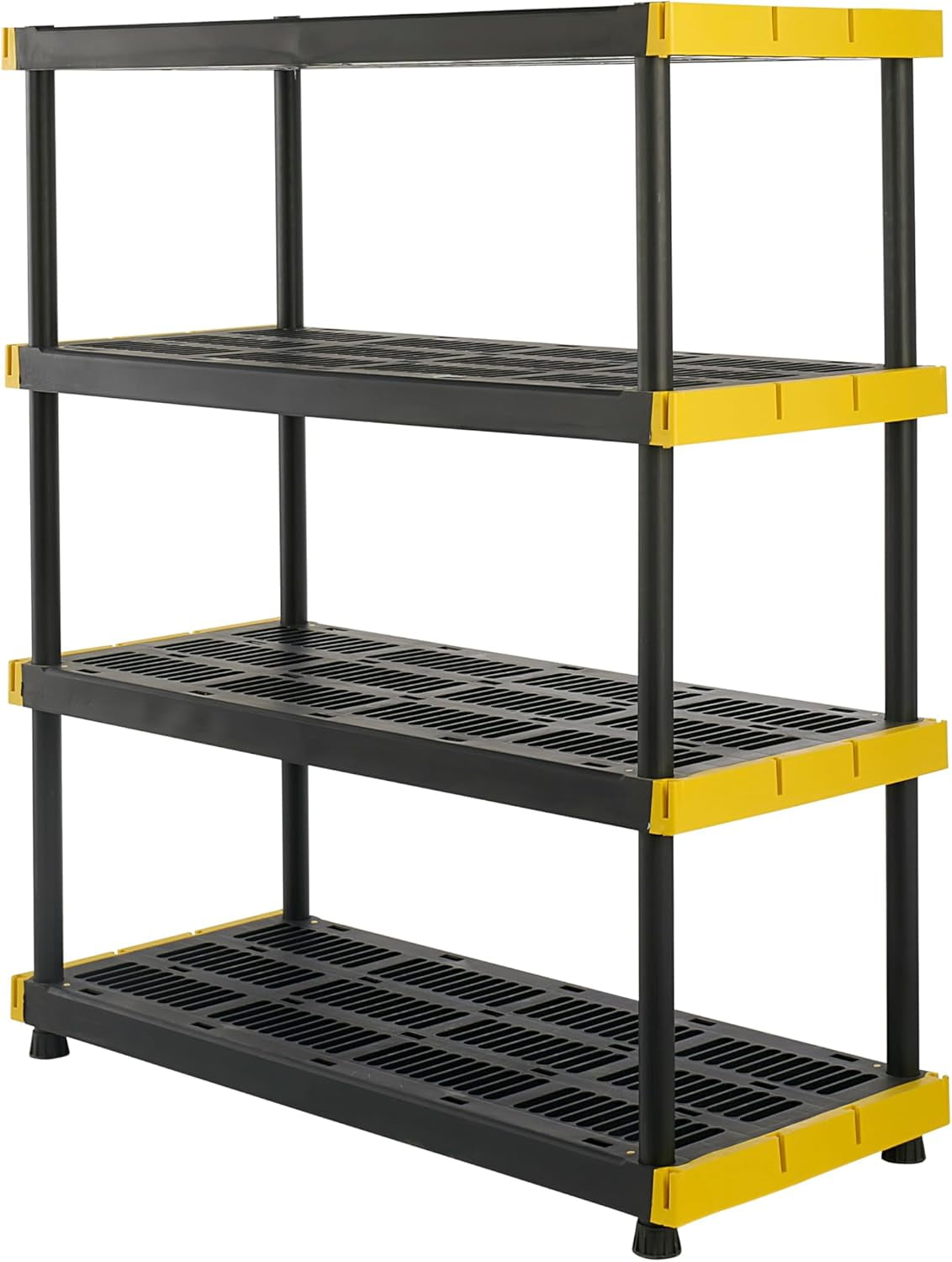 4-Tier Heavy Duty Plastic Storage Shelving Unit, 200lbs/shelf (55”H x ...