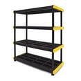 thumbnail image 1 of 4-Tier Heavy Duty Rack Shelf, Plastic Storage Shelving Unit, Modular Rack Organization, 200lbs/shelf for Tool Shed, Indoor, Storage Room (55”H x 48”W x 20”D), 1 of 5