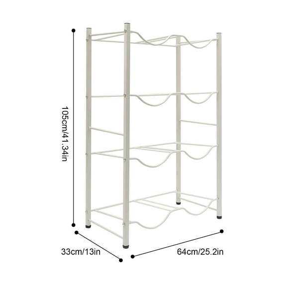 8 Bottles 4-Tier Water Bottle Storage Rack 5 Gallon Water Cooler Jug Rack 100kg/220.46lbs Load for Kitchens, Homes, Offices, Break Rooms