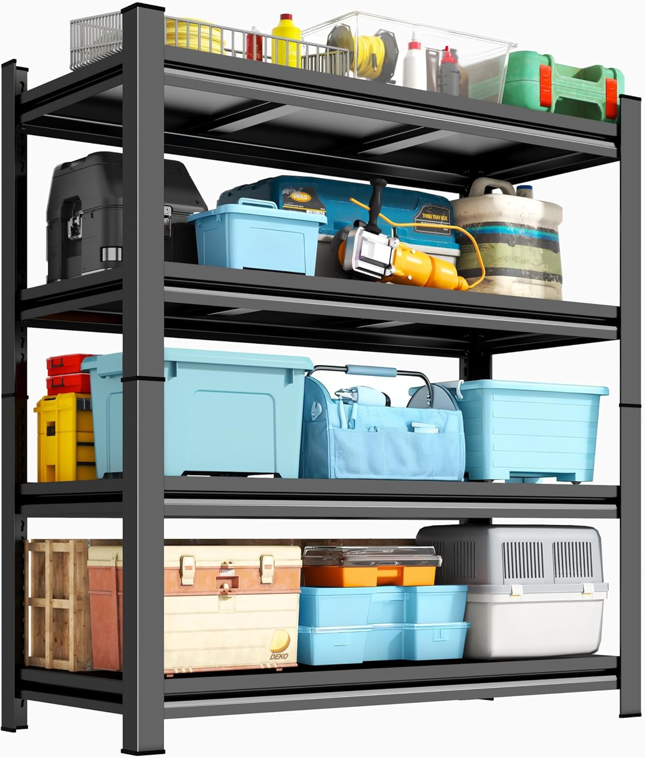4-Tier Industrial Shelving, Heavy Duty Steel Shelving, Heavy-Duty ...