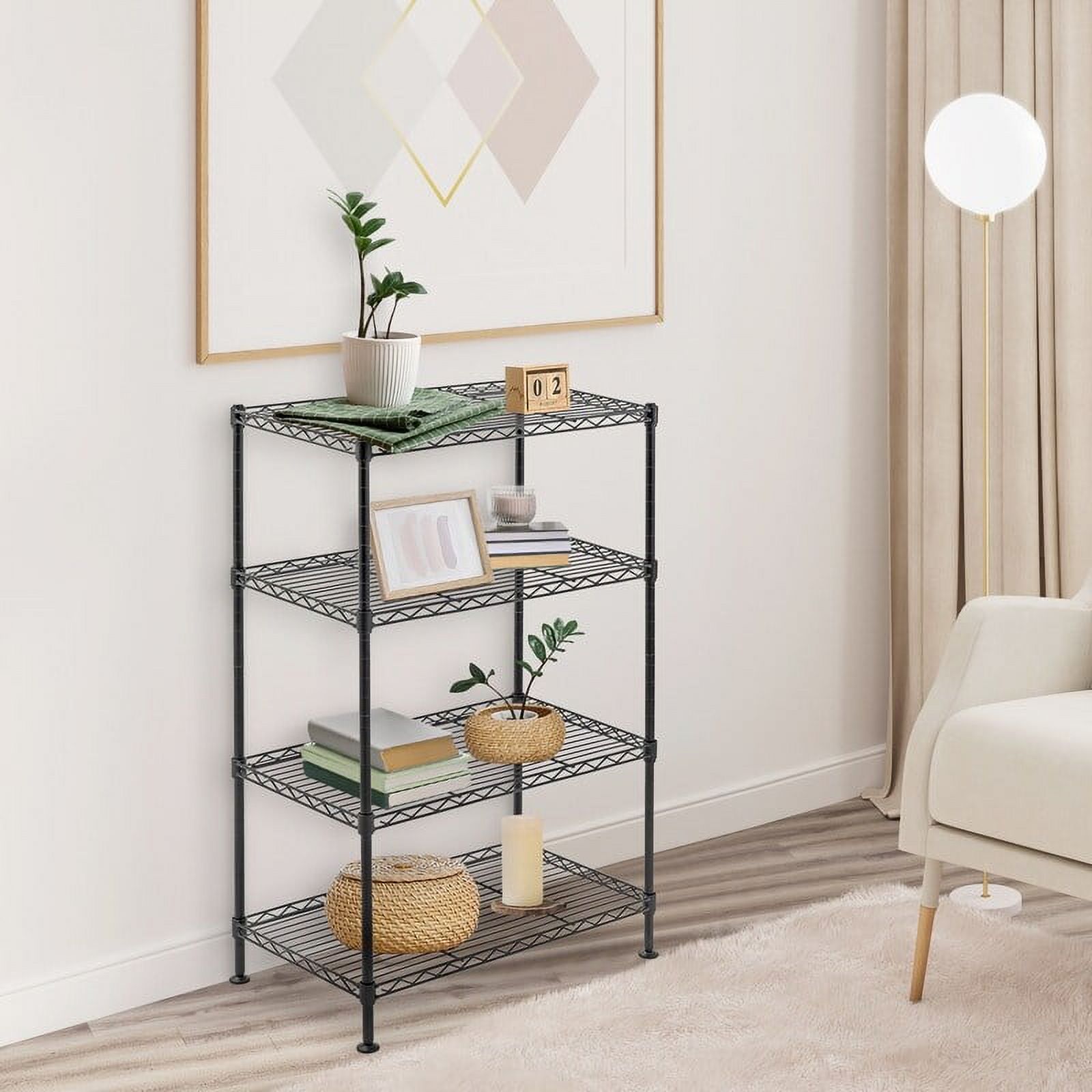 4Tier Industrial Welded Wire Shelving Black