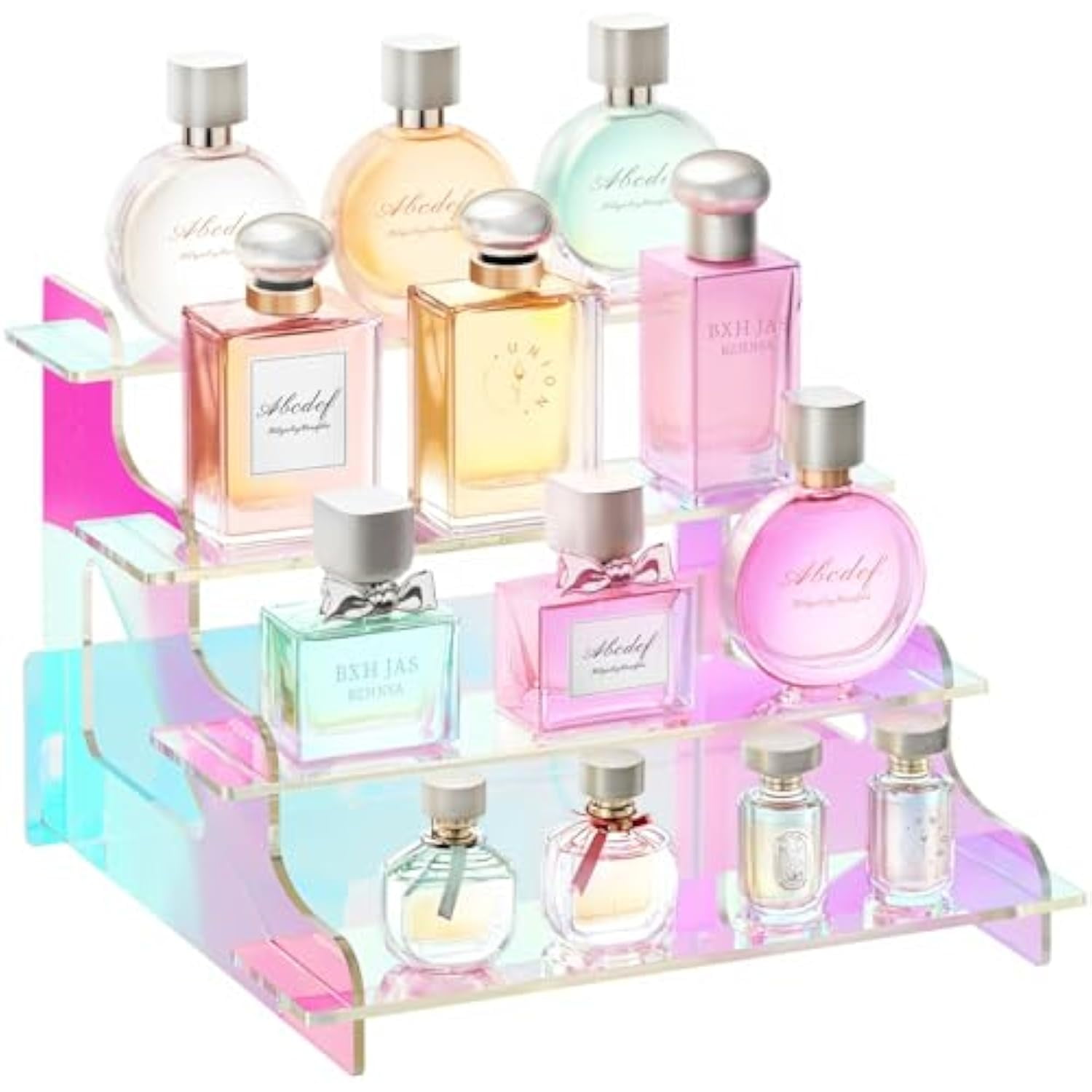 4 Tier Iridescent Display Risers Stand, Plastic Risers for Display ...