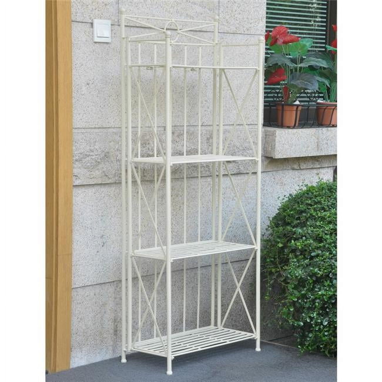 4-Tier Iron Folding Bakers Rack, White - 28 lbs - Walmart.com