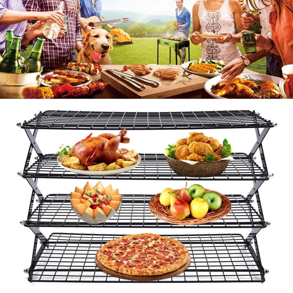 4 Tier Iron Shelf Stackable Cooling Rack Cooling Bakeware for Baking Cookie Bakery