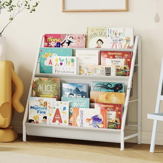 4-Tier Kids Bookshelf, Book Shelf for Kids Rooms,Book Rack for Kid with ...