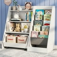 thumbnail image 1 of 4-Tier Kids Bookshelf and Toy Storage, Book Shelf for Kids Rooms, Wooden bookcase for Toddler Children Baby in Nursery Playroom Living Room - Idea Gifts for Boys and Girls (White), 1 of 10
